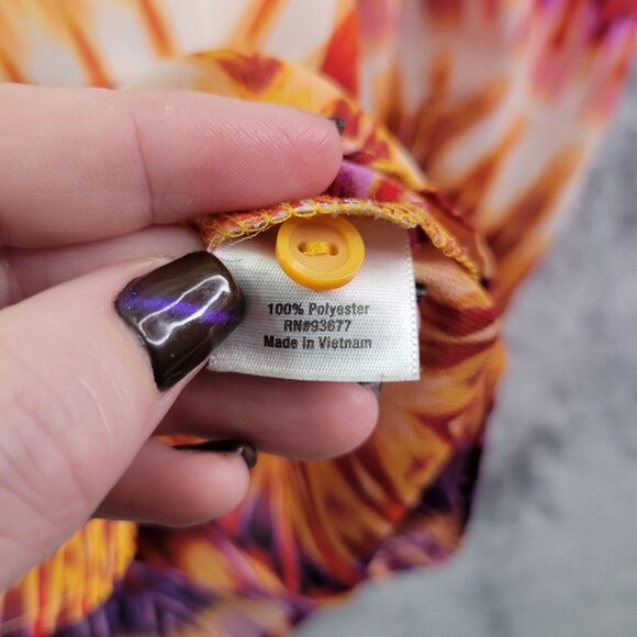 A.N.A A New Approach Women Blouse 2X Multicolor Geometric Print Long Sleeve Boho - Picture 9 of 10